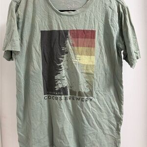 Coors Brewery Sage Green Graphic Tee